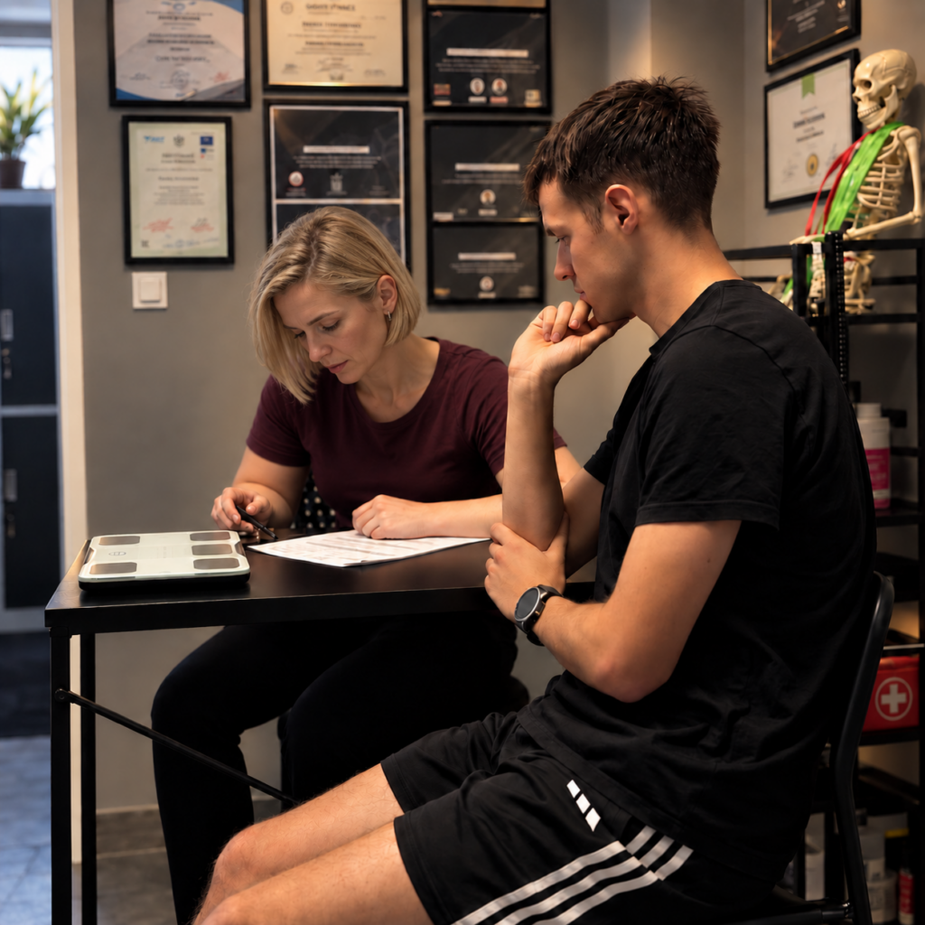 Konsultacja przy biurku w TrainingUp Studio
