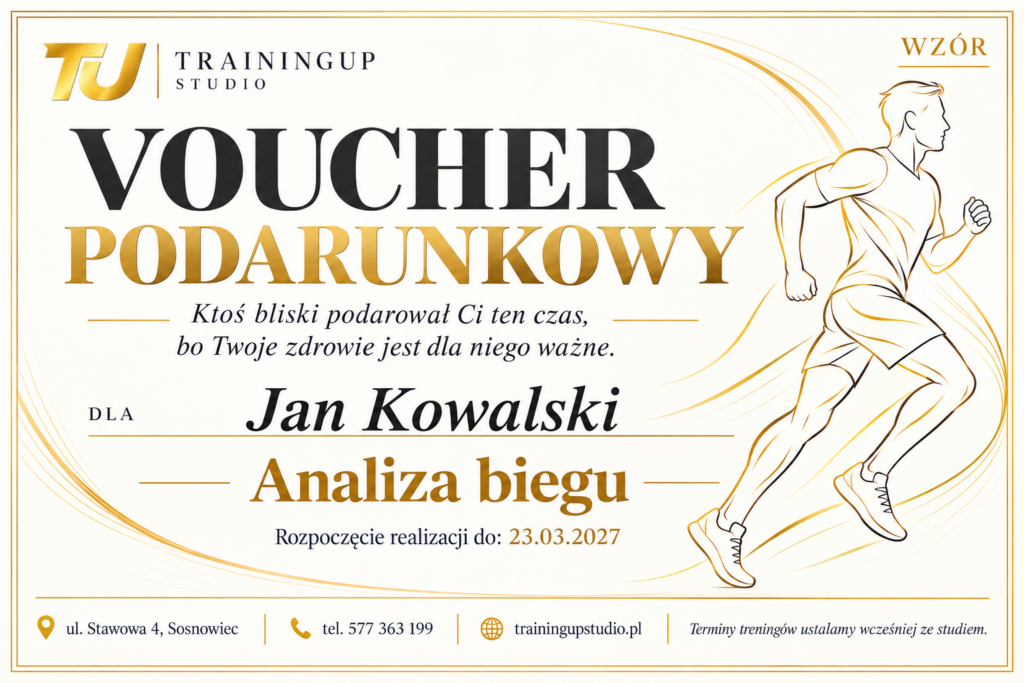 Voucher podarunkowy na analizę biegu – TrainingUp Studio Sosnowiec