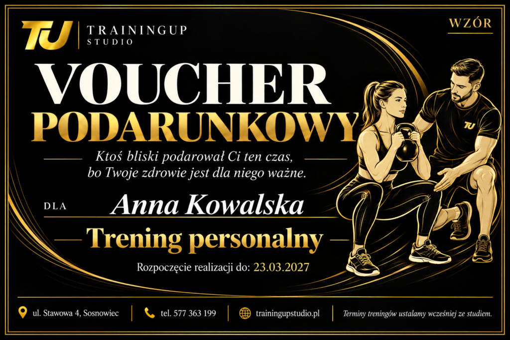 Voucher podarunkowy na trening personalny – TrainingUp Studio Sosnowiec